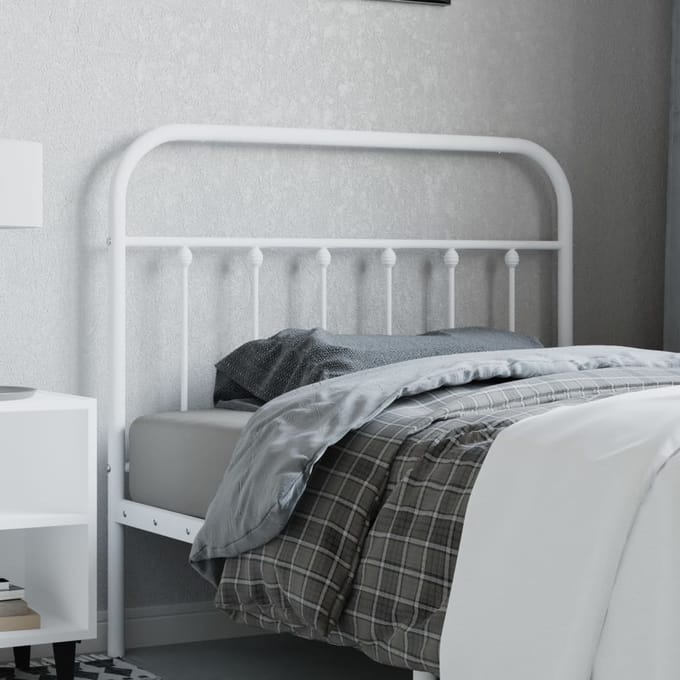 vidaXL - Vervangend - hoofdbord - metaal - wit - 107 - cm