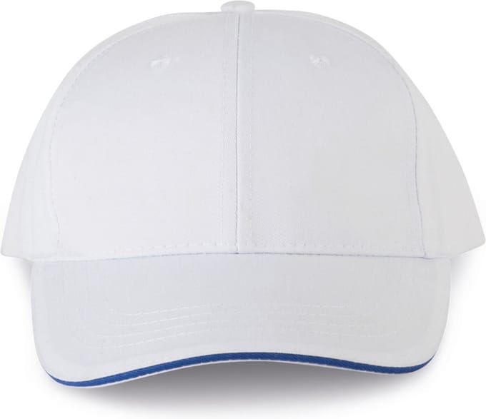 WK. Designed To Work Contrasterende sandwichpet 6 panelen Oeko-Tex WKP145 - White / Royal Blue - One size