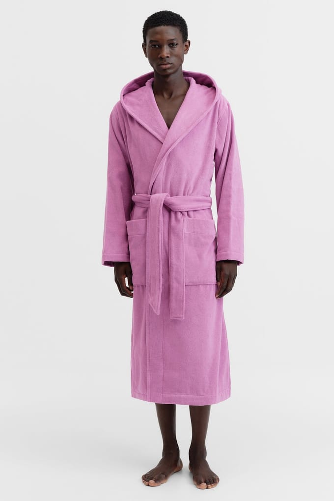 Tekla Unisex Hooded Bathrobe Magenta Größe: XL | Bademäntel Outlet | Unisex | Rosa