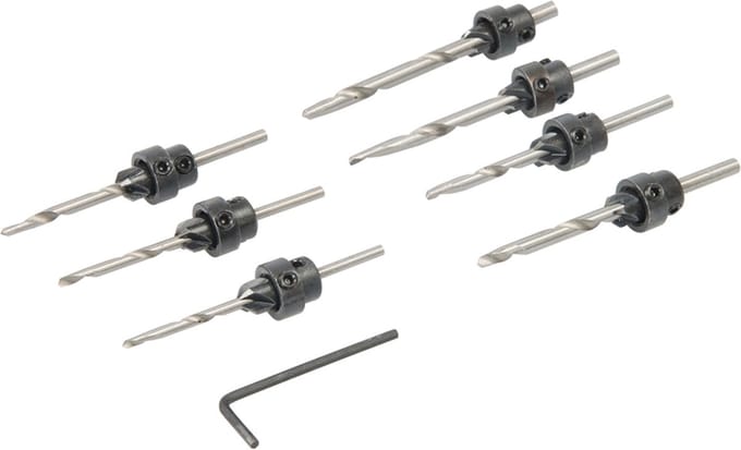 Silverline Verzinkboor Set 3 t/m 6 mm - 7 Delig
