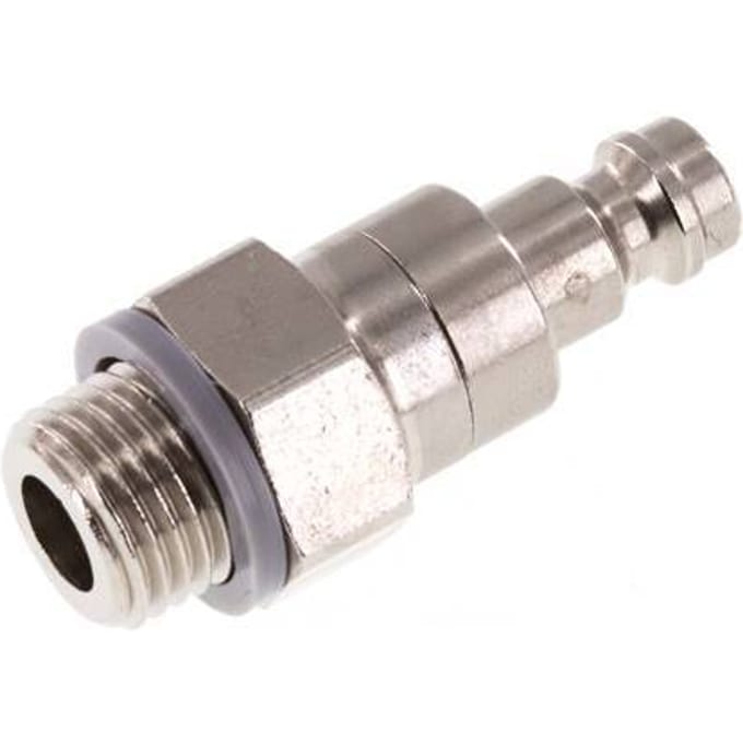 Vernikkeld Messing DN 5 Luchtkoppeling Insteeknippel G 1/4 inch Buitendraad Double Shut-Off - CLP5-M-BN-SV-014