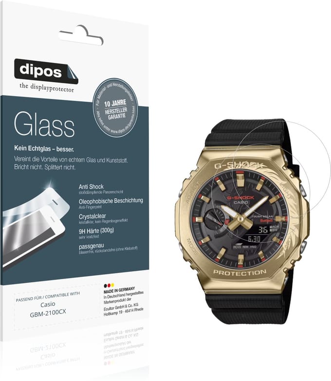 dipos – 2x Pantserfolie geschikt voor Casio GBM-2100CX | 9H Screenprotector