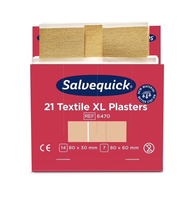 Pleisters Salvequick textiel extra groot 6x 21 stuks