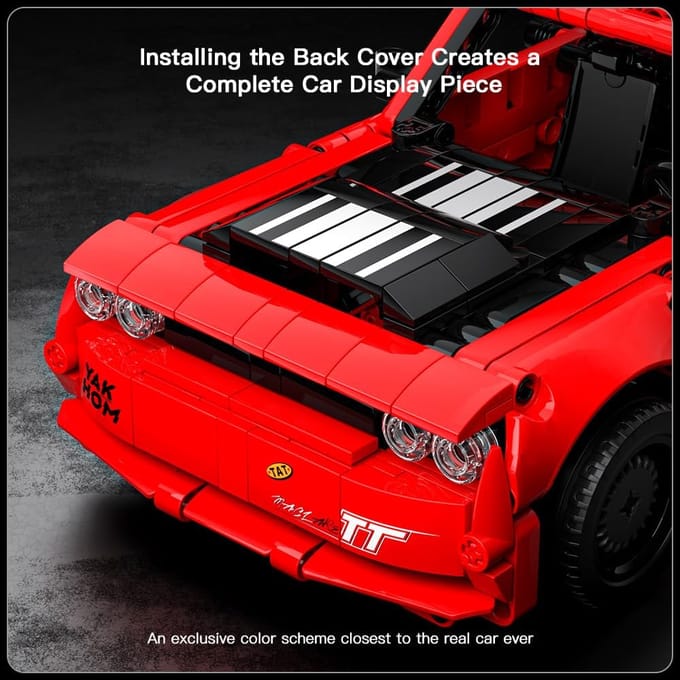 Dodge Challenger - Terug Trek Functie - Mould King 15081 - Kinderen - Pull Back Functie - 736 onderdelen - bouwset - lego compatibel