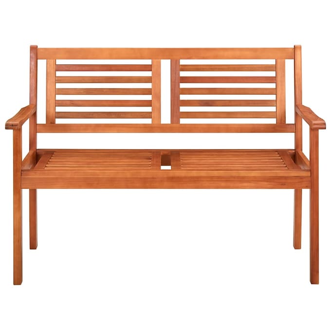 vidaXL - Tuinbank - 2-zits - met - kussen - 120 - cm - massief - eucalyptushout