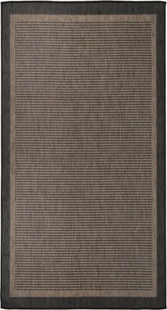vidaXL Buitenkleed platgeweven 80x150 cm donkerbruin