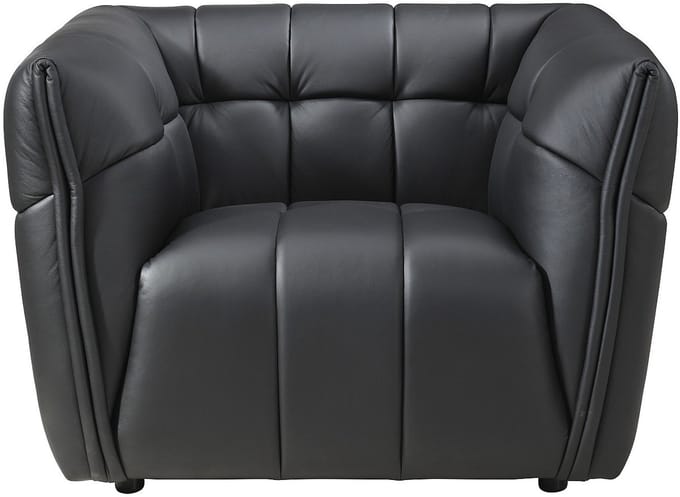Vente-unique Fauteuil in zwart leer DUGORI