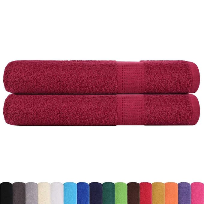 vidaXL - Handdoeken - FROGN - 2 - st - 100x200 - cm - 360 - g/m² - bordeaux
