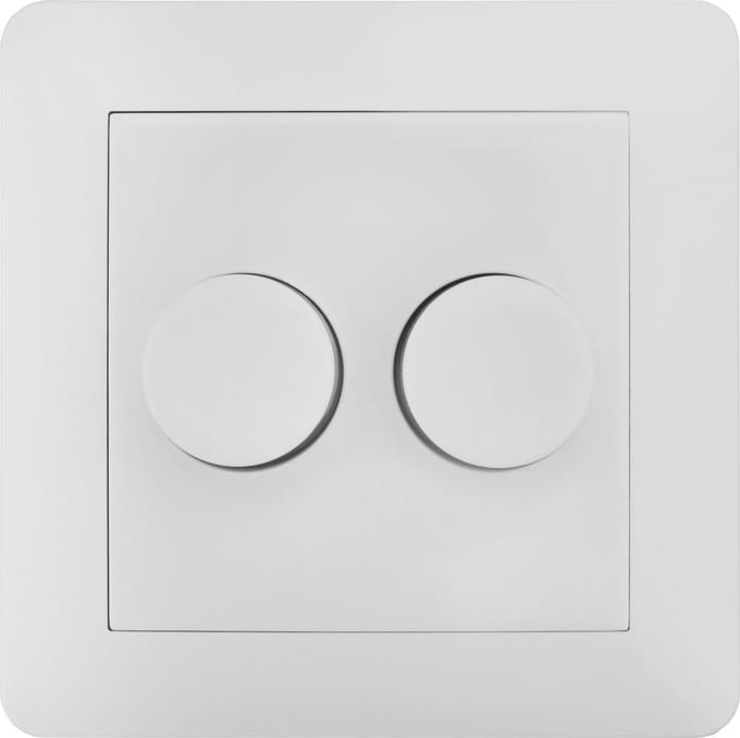 Ledvion - LED Duo Dimmer Afdekplaat Wit - Incl.Knop