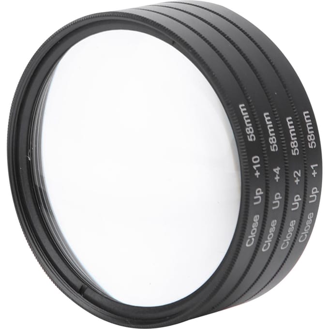 Optisch glas Macro Close-up +1 +2 +4 +10 Lensfilterkit 58mm voor Canon Nikon Sony-camera's gray