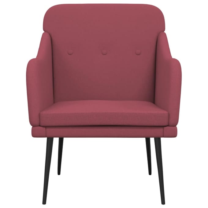 vidaXL Fauteuil 63x76x80 cm stof wijnrood