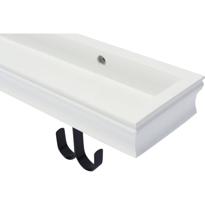 Duraline - Wandplank - Klassiek - Plank Met Haakjes - Wit - 80cm