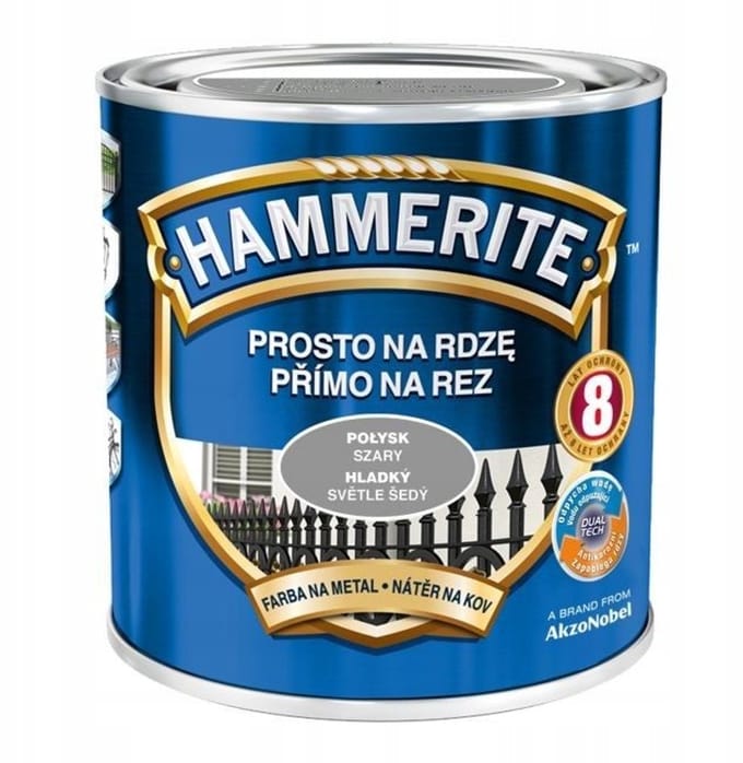 Hammerite Direct roest glad Glad 0,7l, Grijs