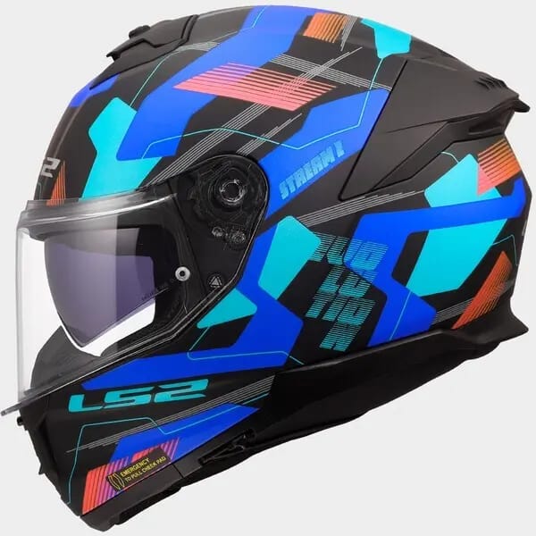 LS2 Helm Stream II Mika FF808 zwart / blauw maat L