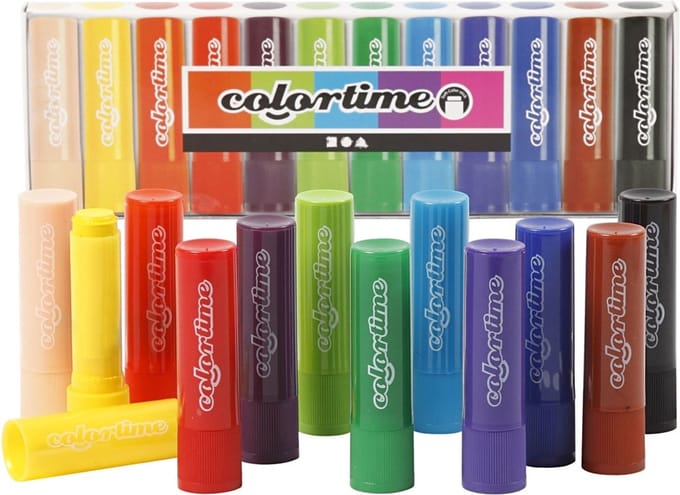 Colortime Krijt Multicolor 8 Cm 12 Stuks