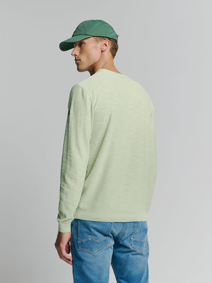 No Excess Pullover Crewneck Garment Dyed + Stone Washed Mint Größe: M | Pullover Outlet | Herren | Cyan