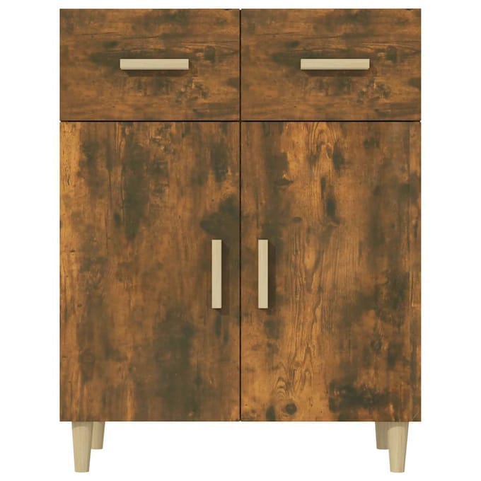 vidaXL - Dressoir - 69,5x34x89 - cm - bewerkt - hout - gerookt - eikenkleurig