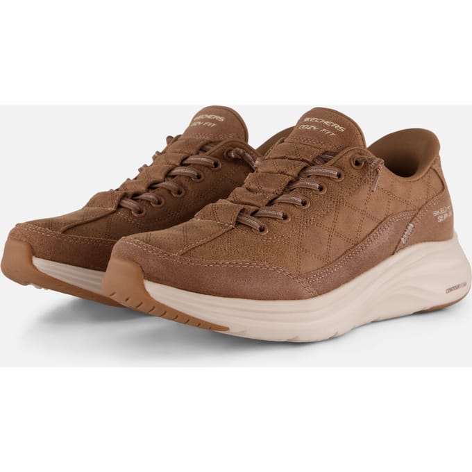 Skechers Slip-Ins Contour Foam Sneakers - Dames - Bruin - Maat:43