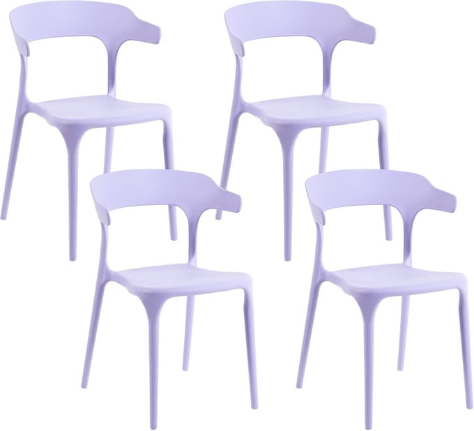 GUBBIO - Eetkamerstoel set van 4 - Violet - Kunststof