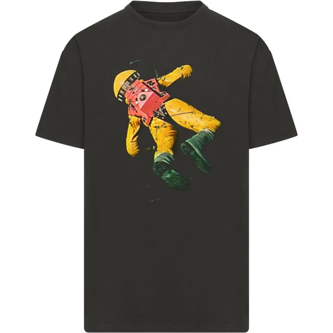 Merchcode A Space Odyssey - Astronaut Oversize Heren Tshirt - S - Zwart
