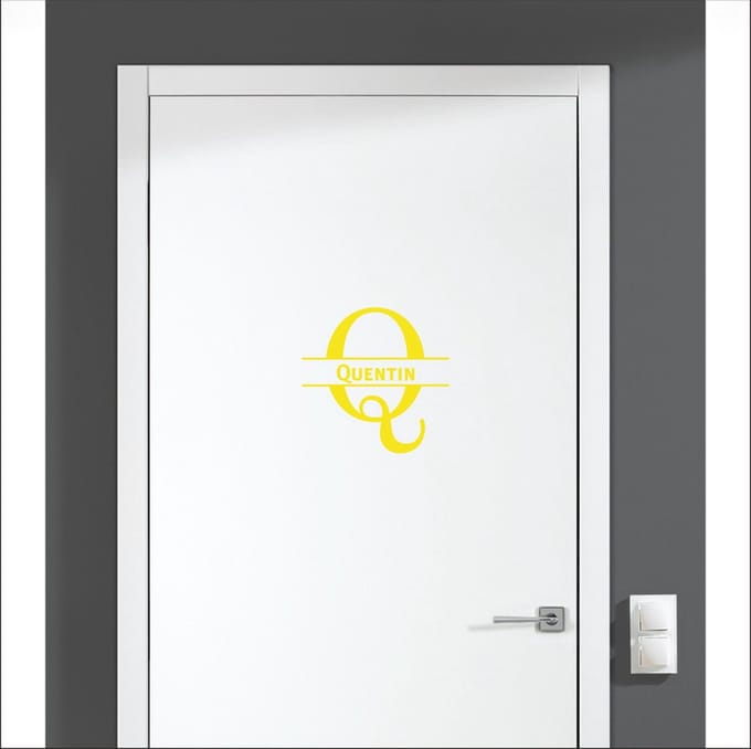 Deursticker Met Naam -  Quintin - Geel