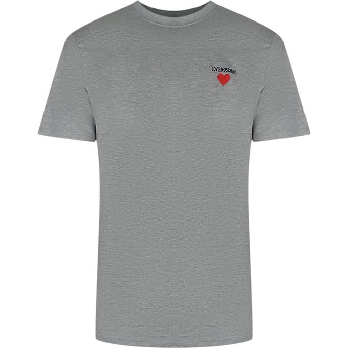 Love Moschino T-shirt Met Klein Logo In Grijs