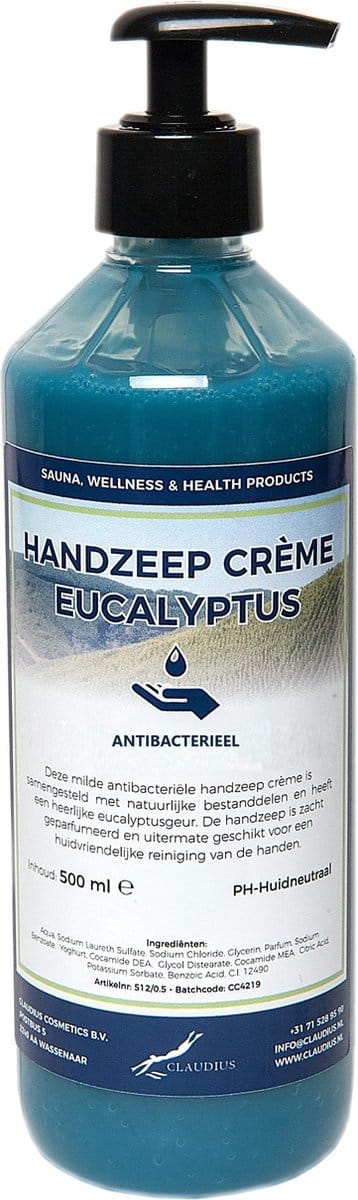 Handzeep Crème Eucalyptus 500 ml - met gratis pompje