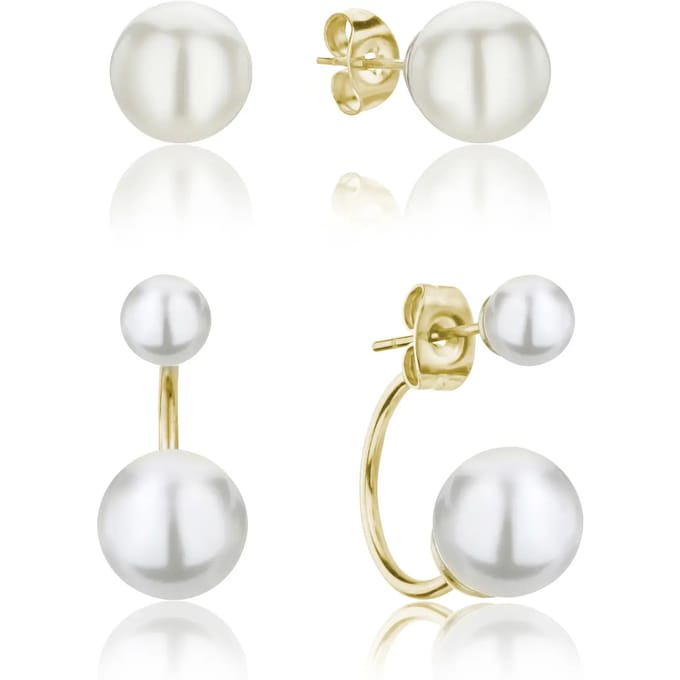 Set van 2 paar damesoorbellen Isabella Ford Agata Pearl