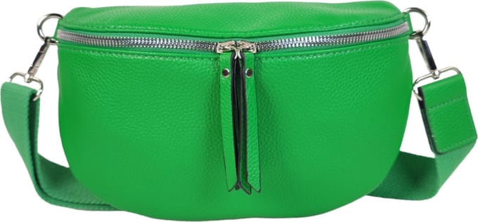 Qischa® - Crossbody heuptas bumbag - uni riem - soft - groen - vegan - medium size