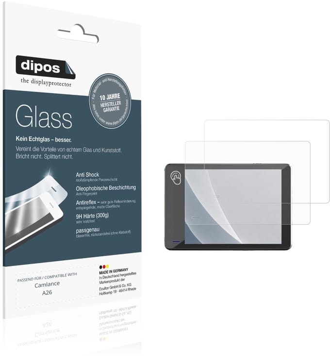 dipos – 2x Matte Pantserfolie geschikt voor Camlance A26 | 9H Screenprotector