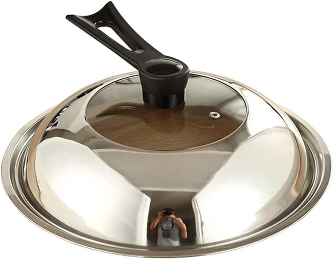 Pan Deksel - Universeel Deksel - Koken en Sudderen - Gehard Glas - 32cm - Zilver