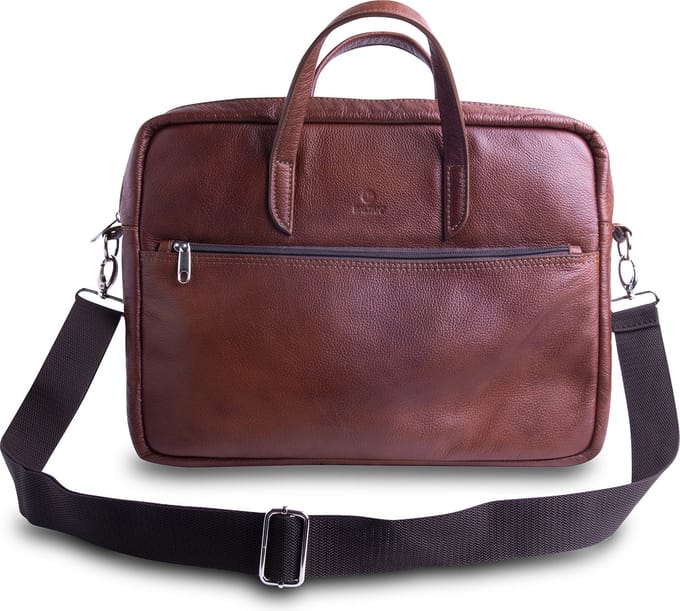 Baltan Leren Aktetas - Laptoptas - 14 inch - Bruin- 41 x 31 x 3,5 CM