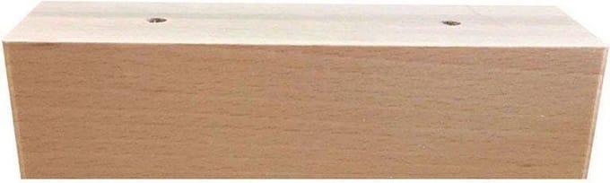 Rechthoekige blanke houten meubelpoot hoogte 6 cm