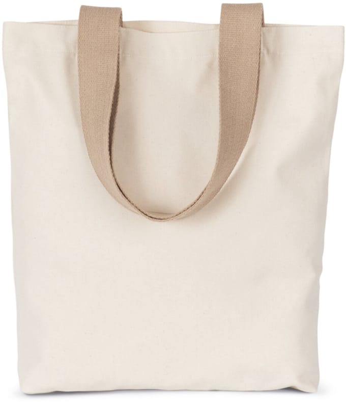 Kimood Gerecyclede shopper met platte bodem KI5202 - Ecume / Hemp - One size