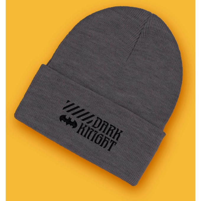 Dark Knight Embroidered Logo Beanie - Black