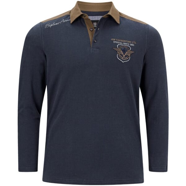 Jan Vanderstorm herren Sweatshirt - 68/70 - donkerblauw - Plus Size