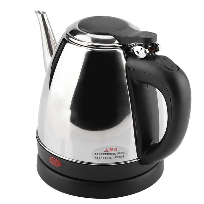 Bouilloire électrique en acier inoxydable de 1,2 L avec chauffe-eau rapide L gray