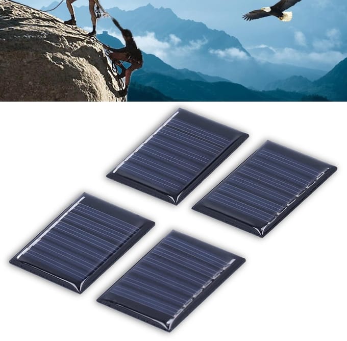 Dailygoods - Solar Board - Mini Zonnecelpaneel - Draagbare Oplader - 0.15W 3V - Voor Speelgoed - 4 Stuks