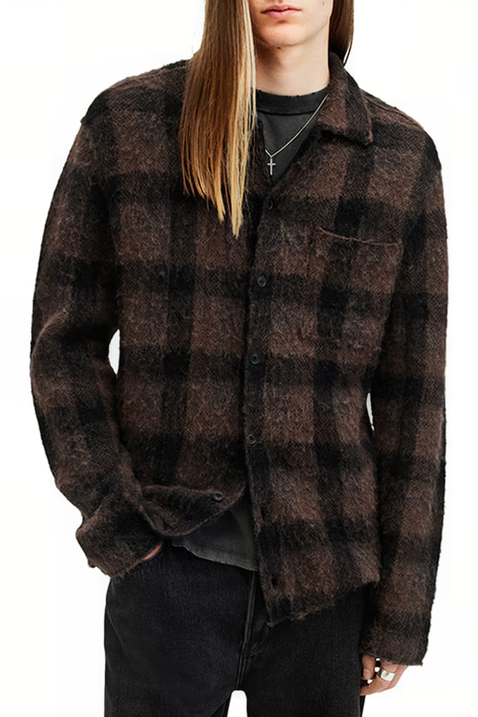AllSaints Ash Cardigan Brown/black Taglia: L | Cardigan Outlet | Uomo | Marrone