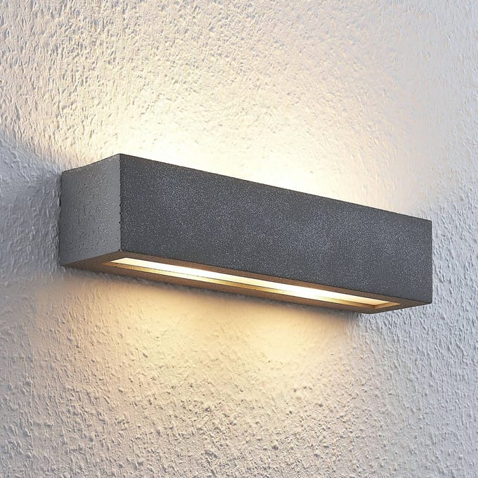 Lindby - wandlamp - 2lichts - Beton - H: 7.5 cm - G9 - grijs