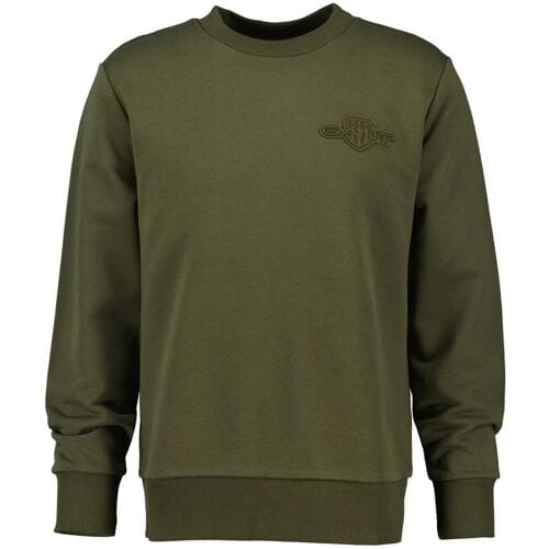 Gant Trui Tonal Shield Crew Neck Sweat Mosgroen / male