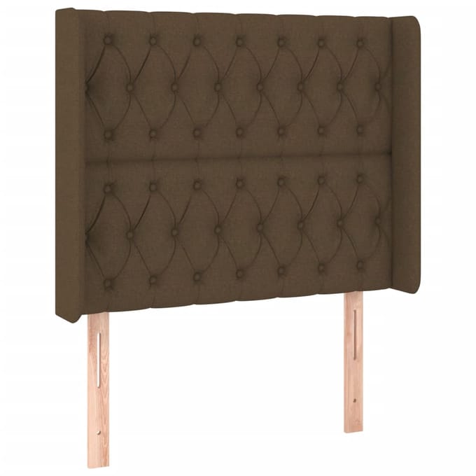 vidaXL - Hoofdbord - LED - 93x16x118/128 - cm - stof - donkerbruin