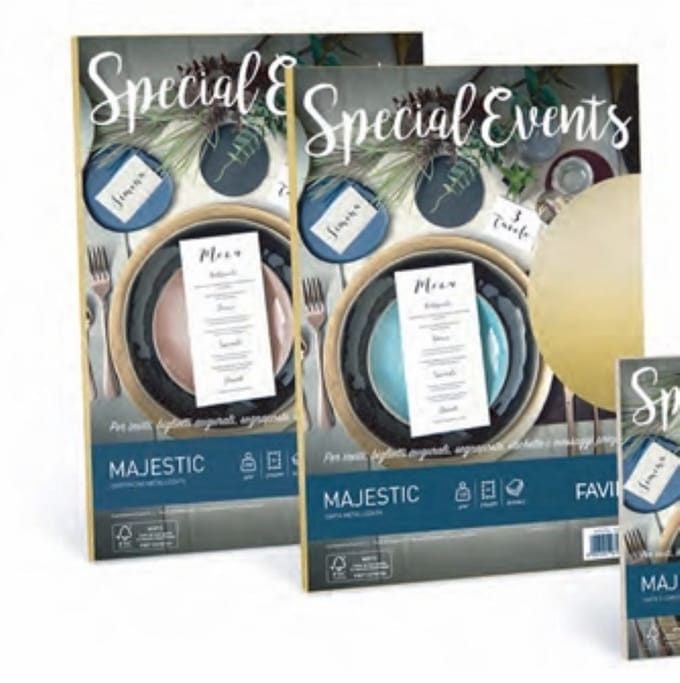 Favini - Special Events Papier A4 - 250 gr - créme metalic - 10 vel