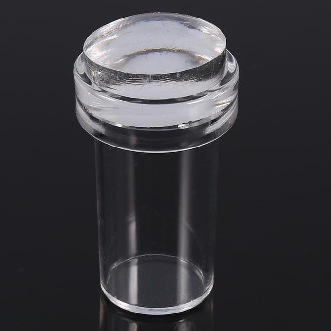 Fashionable Transparent Silicone Nail Polish Transfer Stamper & Scraper Set Manicure Tool blanc