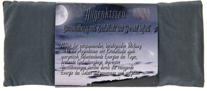 Oogkussen met kristalzout en lavendel Grijs
