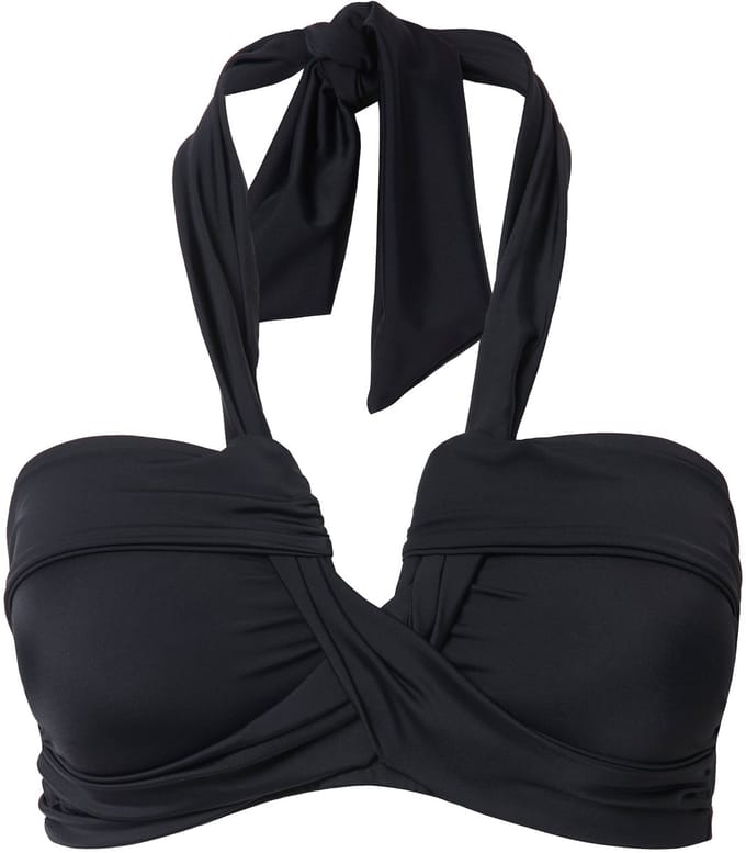 Studio Untold - Dames - Bikinitop zachte cups gegedrapeerd decolleté - Zwart - Maat 54