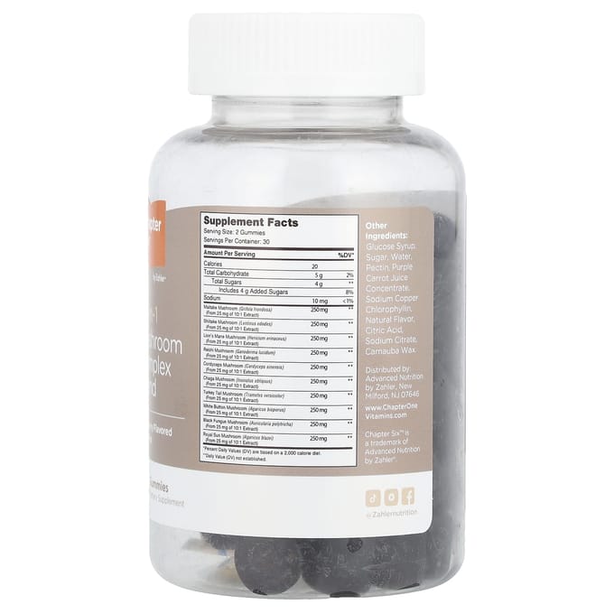10-in-1 Paddenstoelencomplex Blend Gummies, Framboos, 60 Gummies