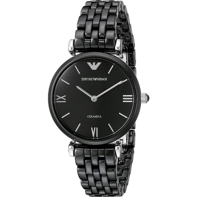 Emporio Armani AR1487 Zwart Keramisch Dameshorloge