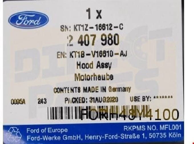 Ford Transit Connect (6/2018-) motorkap (te spuiten) Origineel! 2407980