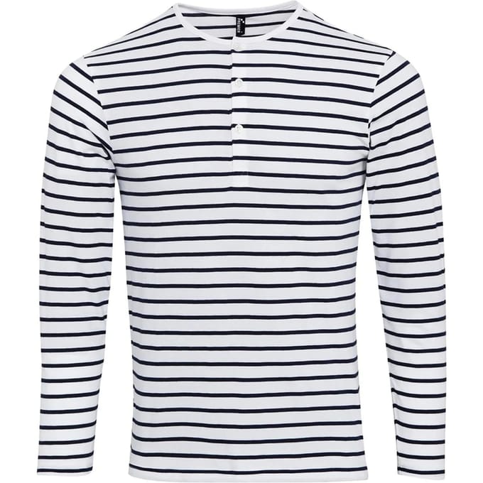 Premier Heren Long John met opgerolde mouwen T-Shirt (Wit/Zwaar)